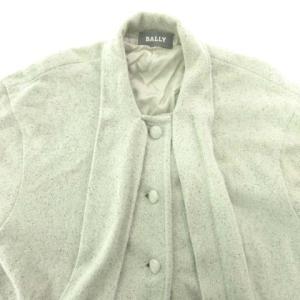 BALLY 美品 コート カシミヤ シルク 刺繍 薄手 約XXLサイズ グレー OKZ