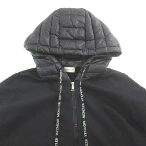 MONCLER 美品 パーカー フード付き 薄手 ナイロン Sサイズ ブラック U90