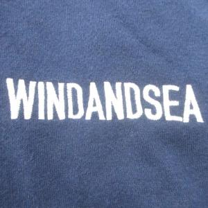 WIND AND SEA パーカー プルオーバー ジップアップ ロゴ 刺繍 XL 紺 ネイビー U90