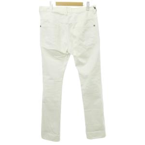 1PIU1UGUALE3 デニム ジーンズ パンツ ジップフライ V 白 ホワイト U90