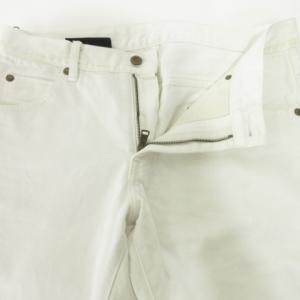 1PIU1UGUALE3 デニム ジーンズ パンツ ジップフライ V 白 ホワイト U90