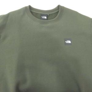 THE NORTH FACE 美品 NT62231 スクエアロゴクルー トレーナー 厚手 XLサイズ 緑 グリーン