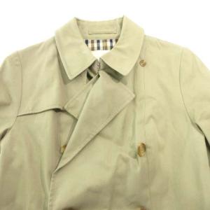 Aquascutum トレンチ コート ベーシック ダブル ベルト付 ロング ビジネス 薄手 約Mサイズ ベージュ IBO47
