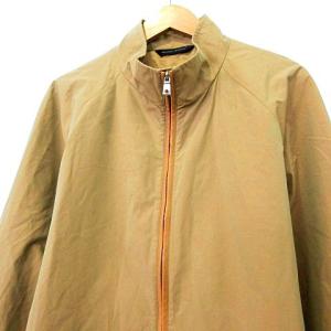 HUNTING WORLD ロロピアーナ生地 スタンドカラー コート ロング ベルト付 ビジネス カジュアル ジャケット L  ベージュ IBO47