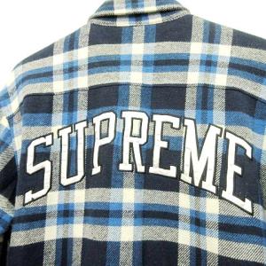 Supreme 17FW quilted arc logo flannel shirt アーチロゴ チェック