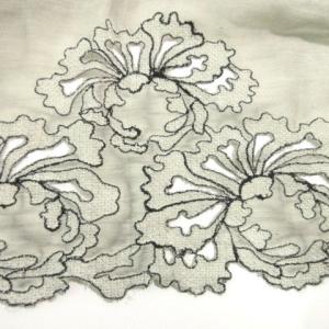 Faliero Sarti シルク混 ストール マフラー レース 大判 カジュアル 薄手 グレー IBO49