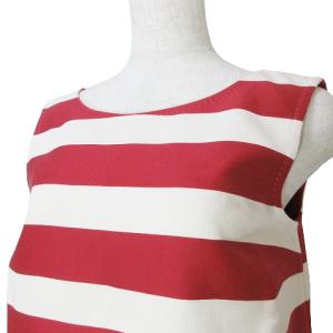 Loro Piana ワンピース ひざ丈 ノースリーブ ボーダー 38 S相当 赤 白 IBO49 X