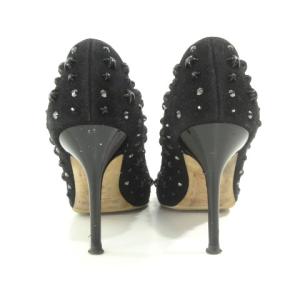 JIMMY CHOO スタースタッズ パンプス ヒール ポインテッドトゥ 星 ビーズ付き カジュアル 35.5 約22.5cm 黒 ブラック IBO49