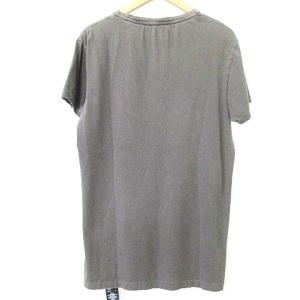RRL ロゴ プリント Tシャツ 半袖 クルーネック USED加工 カットソー S グレー系 U30