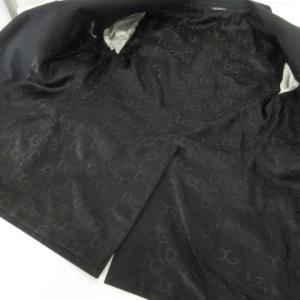 D&G 美品 テーラードジャケット ブレザー 総裏地 裏総ロゴ ビジネス 46 黒 ブラック U90