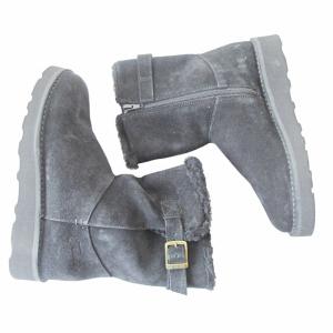 IL BISONTE × fracap ムートン ブーツ ブラック 黒 38 24cm 0521