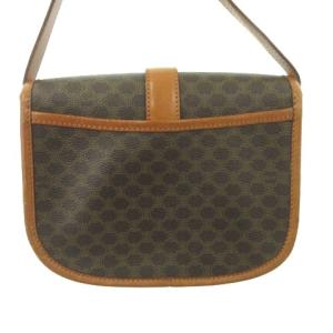 CELINE ショルダーバッグ マカダム柄 レザー ブラウン