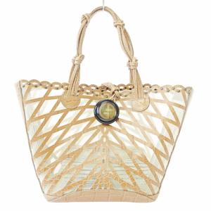 メッシュ ハンドバッグ トートバッグ サマーバッグ レザー ベージュ系 0515