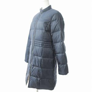 Aquascutum 近年モデル クラブチェック ダウンコート ダウンジャケット ネイビー 紺 10 0523