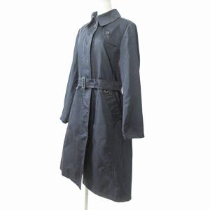 Aquascutum クラブチェック ステンカラーコート ジャケット 紺 ネイビー 10 0523