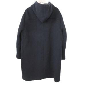 Papas 美品 ロング ダッフルコート アウター フード付き 無地 D0494FC009 厚手 50 約Lサイズ 黒 ブラック ORG