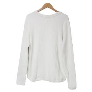 FULLCOUNT ワッフル サーマル Tシャツ 5964 長袖 バインダーネック 40 L相当 エクリュ アイボリー X