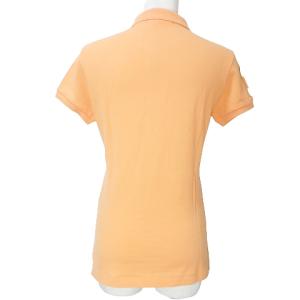 RALPH LAUREN 美品 ビッグポニー ポロシャツ 半袖 鹿の子 スキニー 刺繍 アップリケ M オレンジ DC4 X