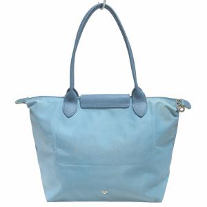 Longchamp プリアージュ LEPLIAGE ハンドバッグ トート 折りたたみ ロゴ刺繍 水色 ライトブルー