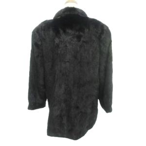 SAGA MINK ブラックミンク 毛皮 ファー コート ホック イタリア製 厚手 15 約XL?XXLサイズ 黒 ブラック GY09