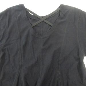 Diagram 23SS タグ付き ワンピース ロング オフショルダー 半袖 フレア Vネック 無地 薄手 36 約Sサイズ 黒 ブラック
