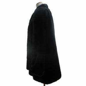 SAGA MINK 毛皮コート ジャケット ハーフ ダークミンク 11 L 黒 ブラック