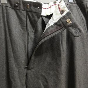HERMES スラックスパンツ ワイド ウール イタリア製 9 L 茶 ブラウン系