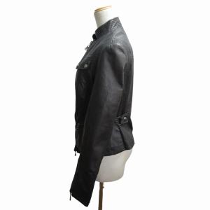 McGREGOR ライダースジャケット ジップブルゾン レザー 38 M 黒 ブラック
