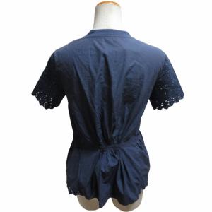 MONCLER Ｔシャツ カットソー レース袖 約S 紺 ネイビー