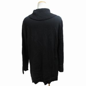 Leilian ニット セーター ハイネック スパンコール ビジュー装飾 ウール 長袖 15＋ M 黒 ブラック GY09