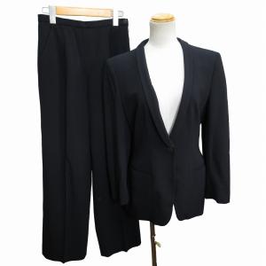 ヴィンテージ パンツスーツ セットアップ ジャケット スラックス 総裏地 1B ノーベント ストレッチ 40 M 紺 ネイビー