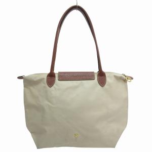 Longchamp LE PLIAGE SHOPPING トートバッグ ハンド レザーハンドル ロゴ金具 ベージュ GY09