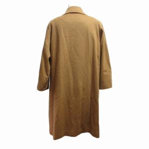 BALMAIN ステンカラーコート ジャケット カシミヤ混 アンゴラ混 ロゴ金具 9 M 茶 ブラウン