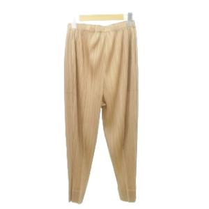PLEATS PLEASE ISSEY MIYAKE PP93-JF205 19年モデル パンツ プリーツ ウエストゴム 無地 薄手 2 ベージュ