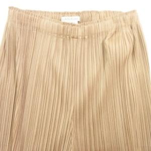 PLEATS PLEASE ISSEY MIYAKE PP93-JF205 19年モデル パンツ プリーツ ウエストゴム 無地 薄手 2 ベージュ