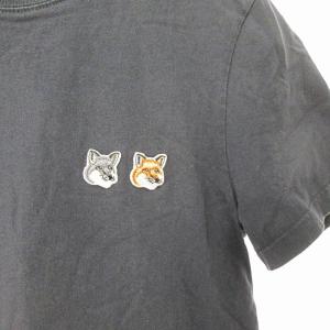 Maison Kitsuné Tシャツ カットソー 半袖 ワッペン 刺繍 ワンポイント ネイビー 紺 S 0715 GY09