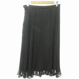 POLO RALPH LAUREN 18SS プリーツ スカート シフォン ミディ丈 ロング 黒 4 0715 GY09