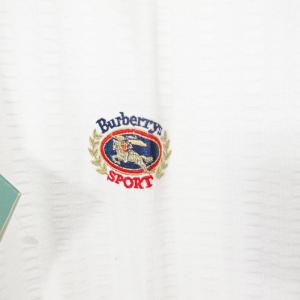 burberrys ポロシャツ カットソー 半袖 ロゴ刺繍 白 L