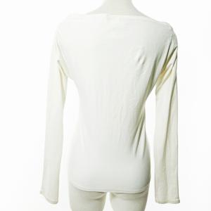 Christian Dior Tシャツ カットソー 長袖 ラインストーン ロゴ ボートネック ストレッチ 白 44 国内正規品 0712 GY09
