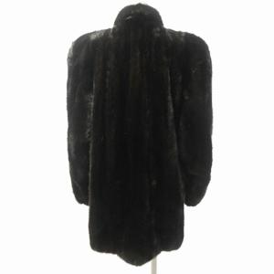 SAGA MINK 銀サガ 美品 毛皮 ミンクファー コート ジャケット ハーフ ダークミンク 黒 15 0715  GY09