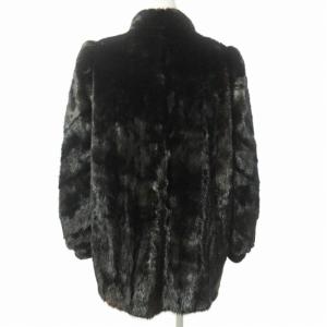 SAGA MINK 銀サガ 美品 毛皮 ミンクファー コート ジャケット ハーフ ダークミンク こげ茶 13 0715 GY09