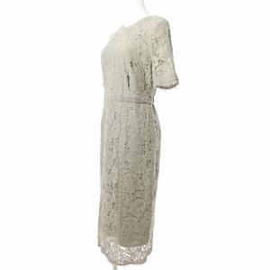 23区 20SS ワンピース 半袖 ミディ丈 ロング 総レース ベージュ 38 0718 GY09
