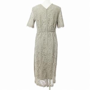 23区 20SS ワンピース 半袖 ミディ丈 ロング 総レース ベージュ 38 0718 GY09