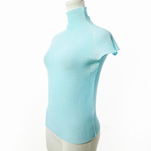 PLEATS PLEASE ISSEY MIYAKE イッセイミヤケ プリーツ カットソー 半袖 ハイネック 水色 3 0718 GY09