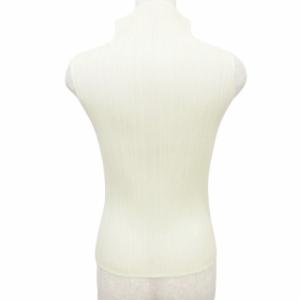 PLEATS PLEASE ISSEY MIYAKE 美品 ノースリーブ カットソー トップス 無地 PP05-JK006 3 約Lサイズ ベージュ GY09