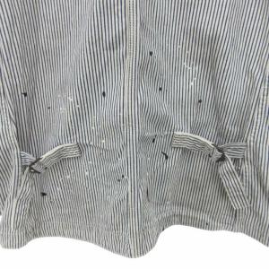 NEIGHBORHOOD カバーオール ジャケット ヒッコリー ストライプ柄 M 白 ホワイト 紺 ネイビー