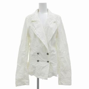 ジャケット ブレザー 2B フリル 44 XL 白 ホワイト GY09