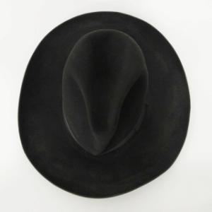 Borsalino 帽子 フェルト 中折れ  ハット リボン 無地 59 ブラック