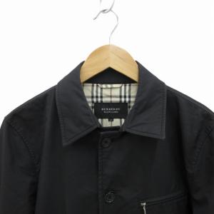 BURBERRY BLACK LABEL ステンカラーコート ジャケット 裏地ノバチェック ひざ丈 M 黒 ブラック