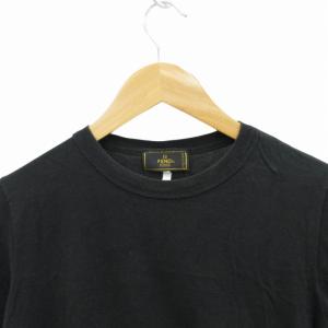 FENDI Tシャツ カットソー シースルー切替 シルク混 半袖 黒 ブラック